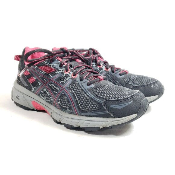 Asics Gel-Venture-6 Womens Size 6 Trail Running Shoes Gray & Pink Synthetic - Picture 1 of 9